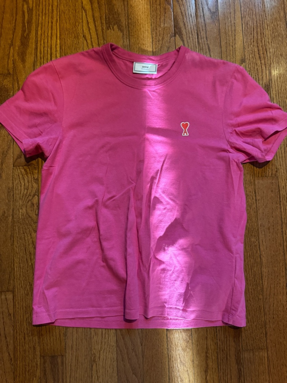 AMI Mens Pink Logo Tee